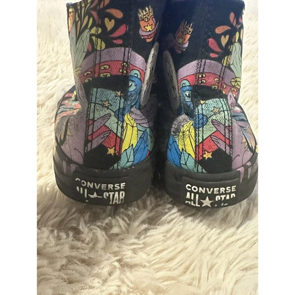 Converse All Star Unisex Kids High Top Sneakers Black/Multicolor US 3 EU 35